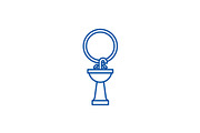 Washbasin line icon concept
