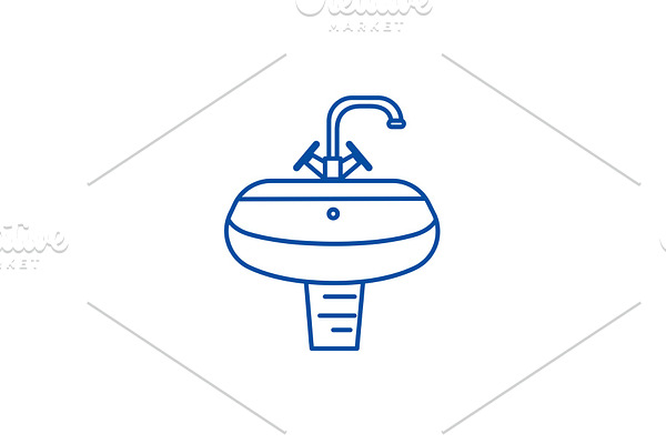Washbasin,washstand line icon