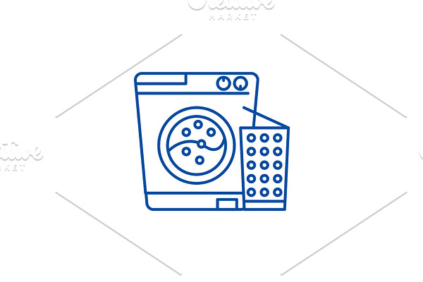 Washer line icon concept. Washer