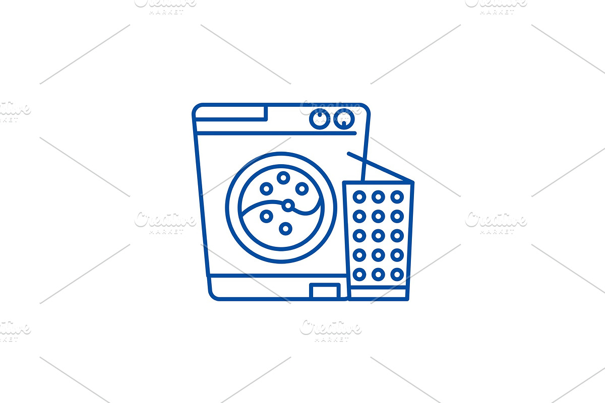 Washer line icon concept. Washer in Objects - product preview 8