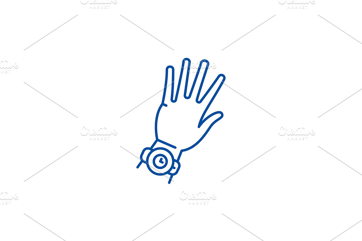 Watch on hand line icon concept in Illustrations - product preview 8