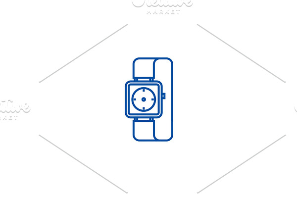 Watch wrist line icon concept. Watch