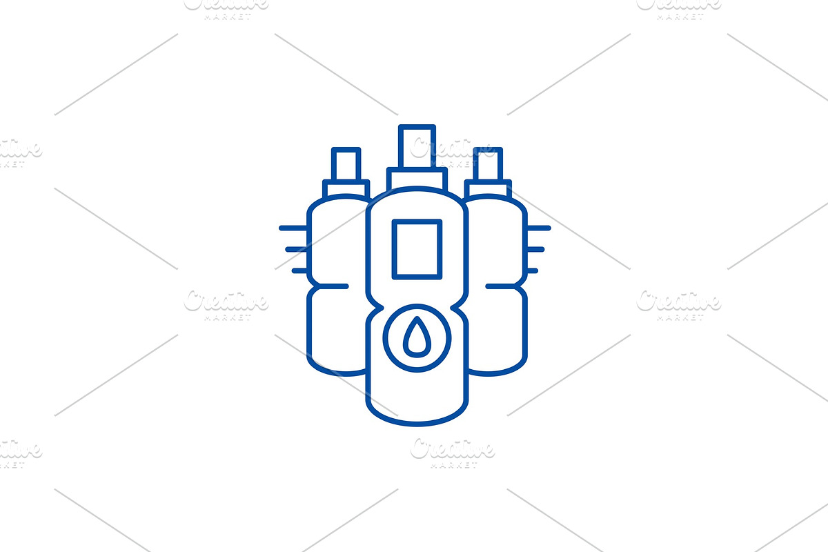 Water bottles line icon concept in Illustrations - product preview 8