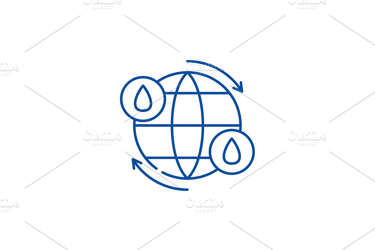Water cycle line icon concept. Water in Illustrations - product preview 8