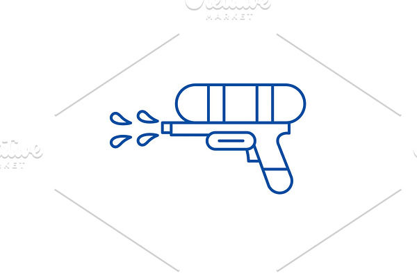 Water gun line icon concept. Water