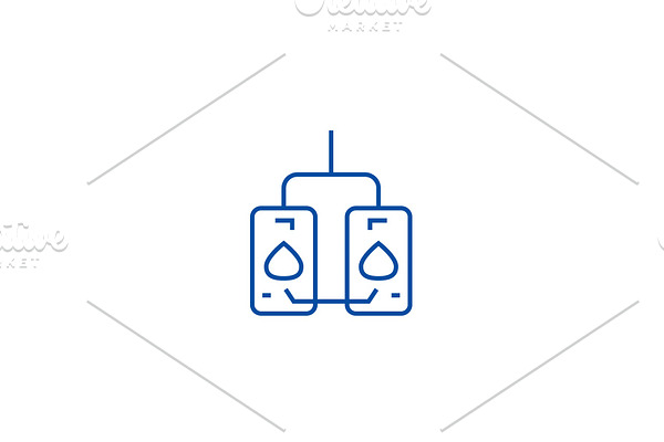 Water heating tank line icon concept