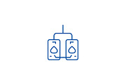 Water heating tank line icon concept