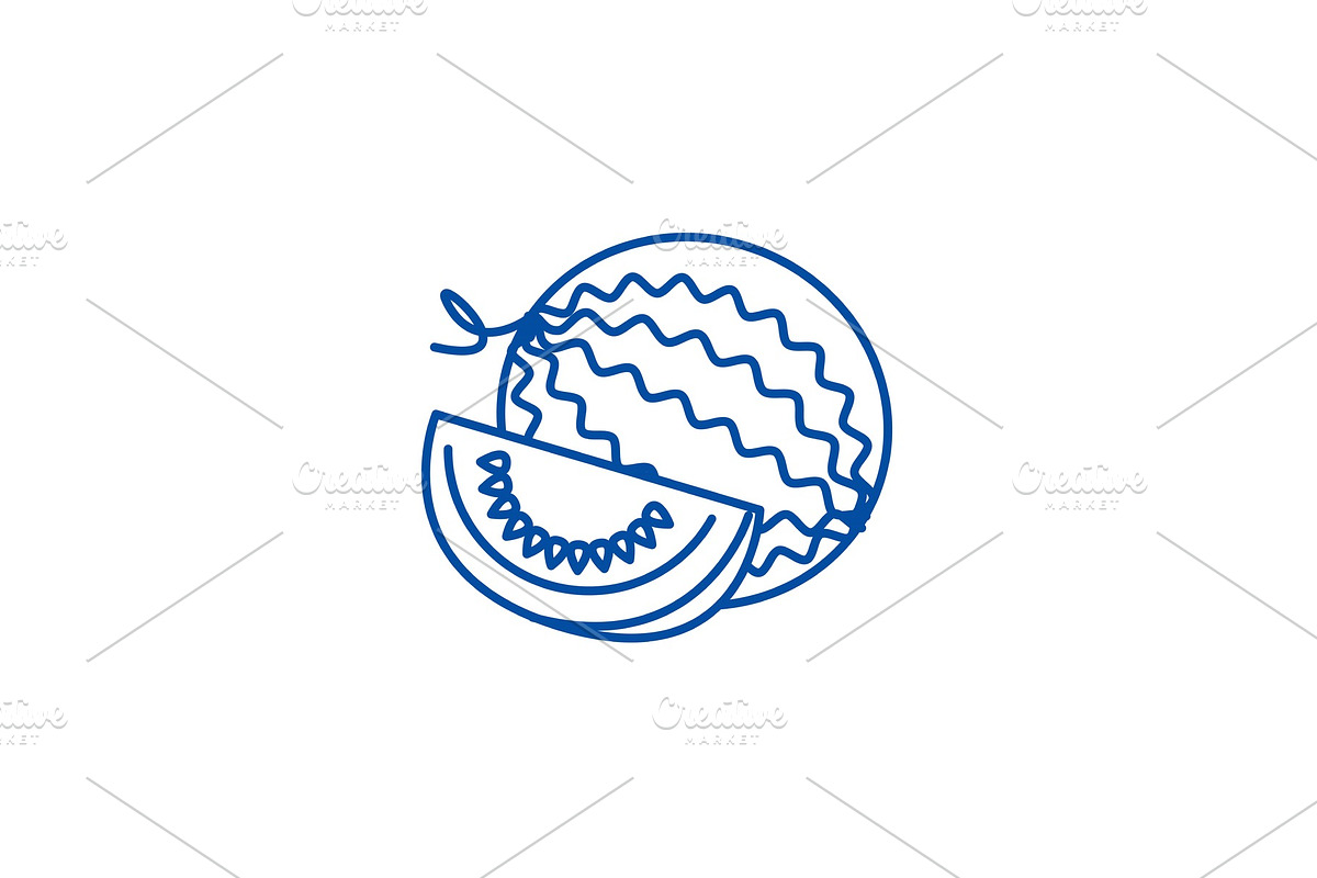 Water melon line icon concept. Water in Illustrations - product preview 8