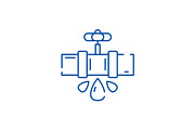 Water pipes line icon concept. Water
