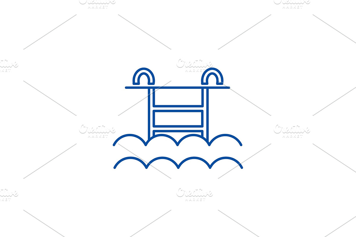 Water pool line icon concept. Water in Illustrations - product preview 8