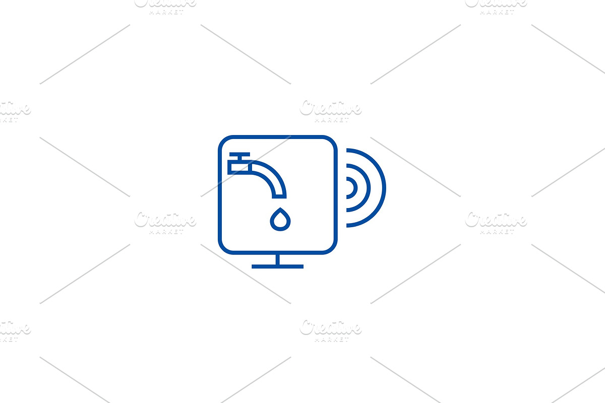 Water sensor line icon concept in Illustrations - product preview 8