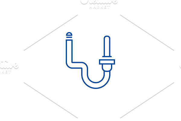 Water supply system line icon