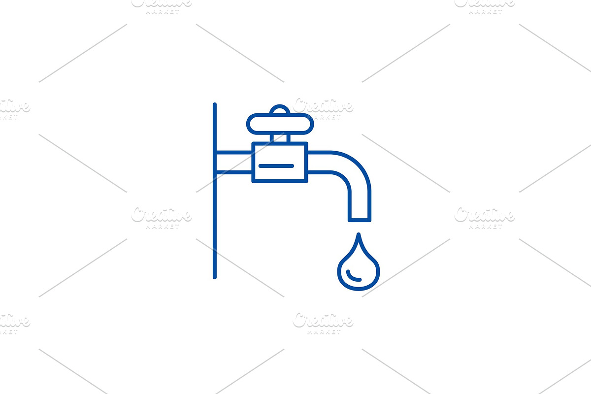 Water tap line icon concept. Water in Illustrations - product preview 8