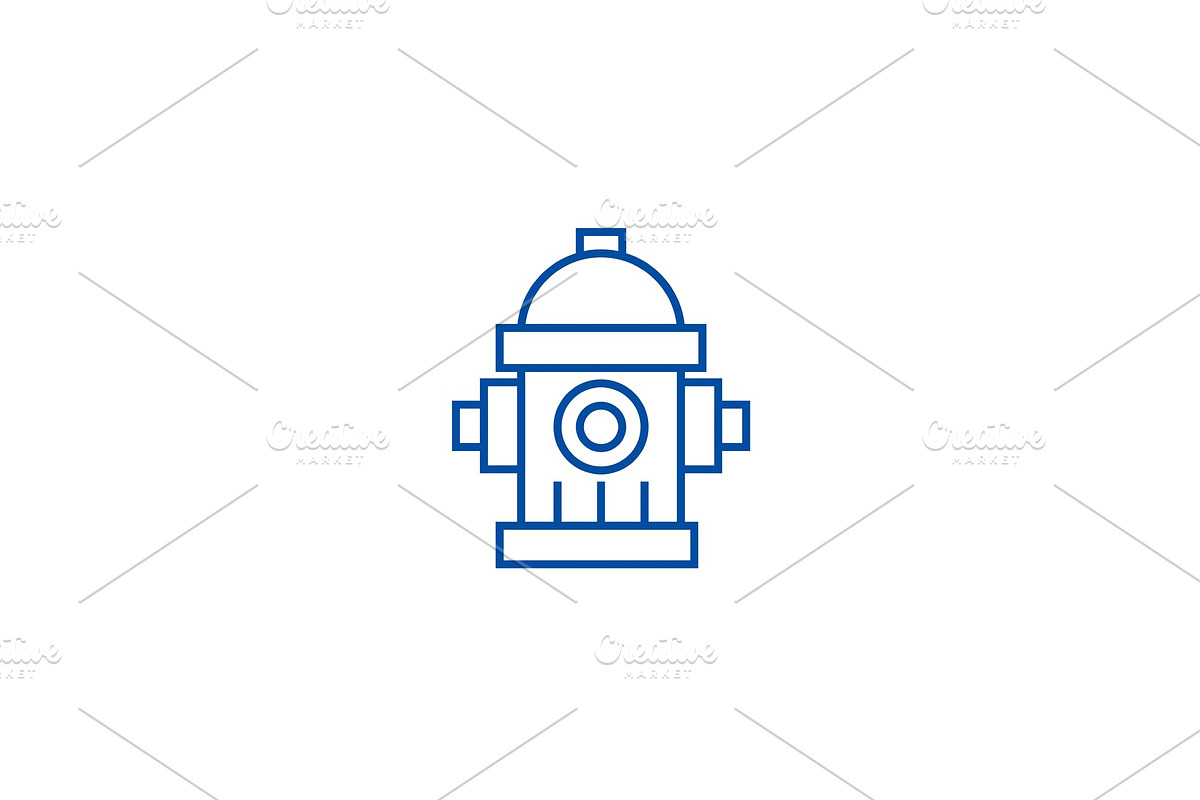 Water tower,hydrant line icon in Illustrations - product preview 8