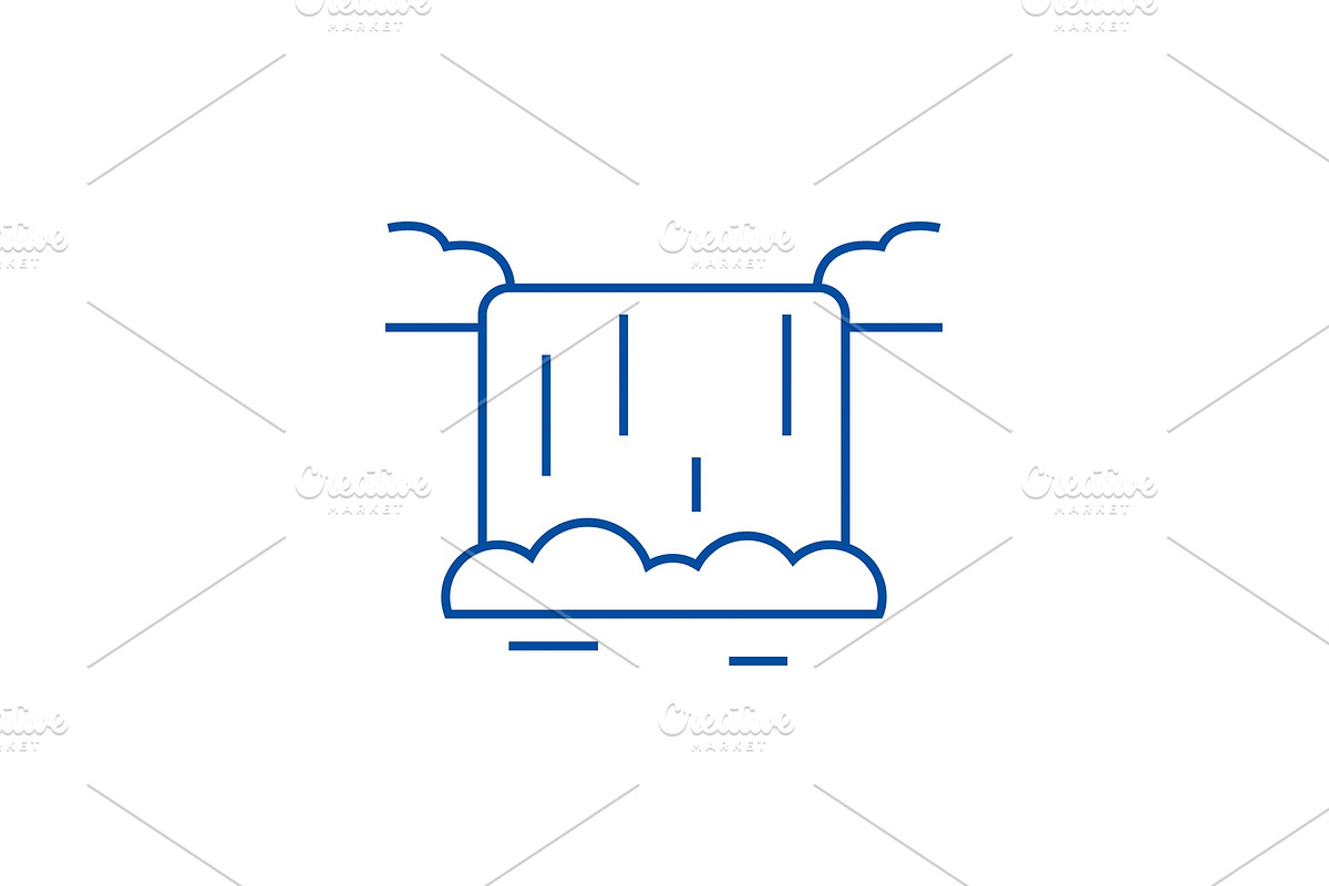 Waterfall line icon concept in Illustrations - product preview 8