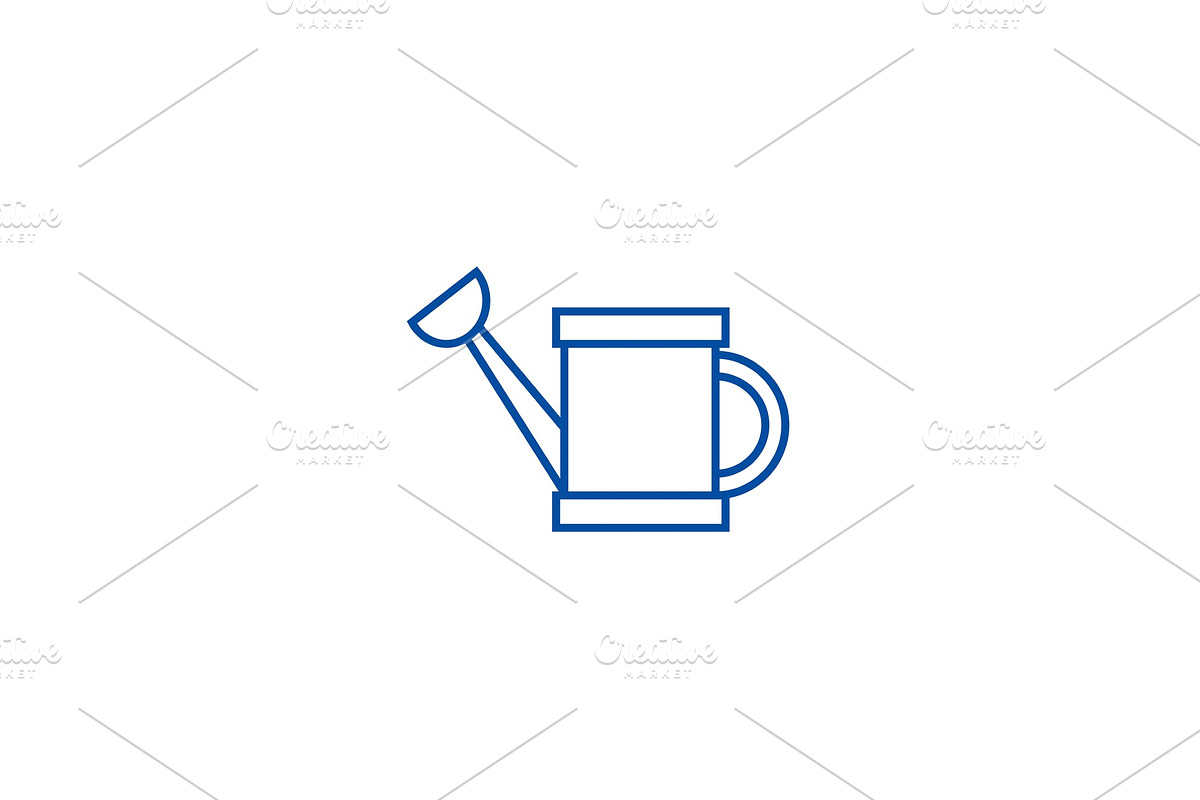 Watering can line icon concept in Illustrations - product preview 8