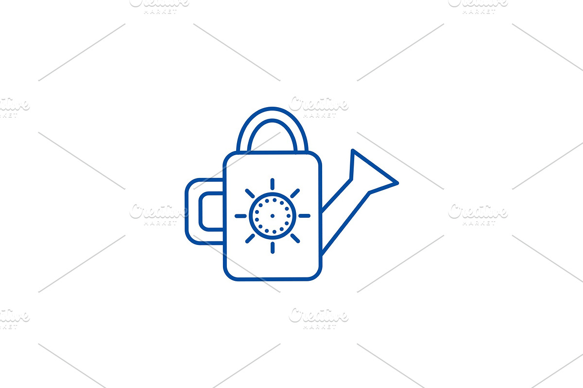 Watering can illustration line icon in Illustrations - product preview 8