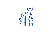 Wax candles line icon concept. Wax