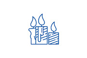 Wax light candles line icon concept