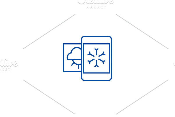 Weather, mobile smartphone line icon