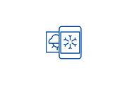 Weather, mobile smartphone line icon