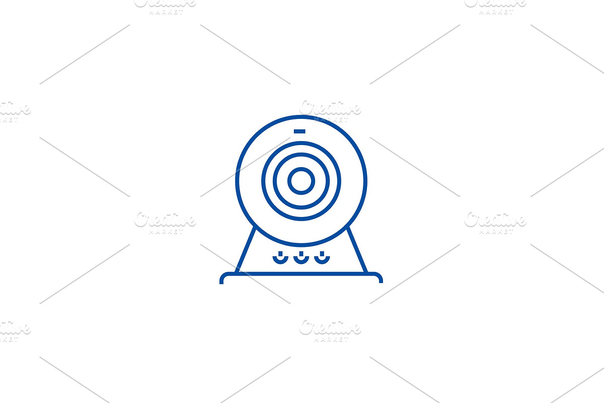 Web cam,online camera line icon in Illustrations - product preview 8