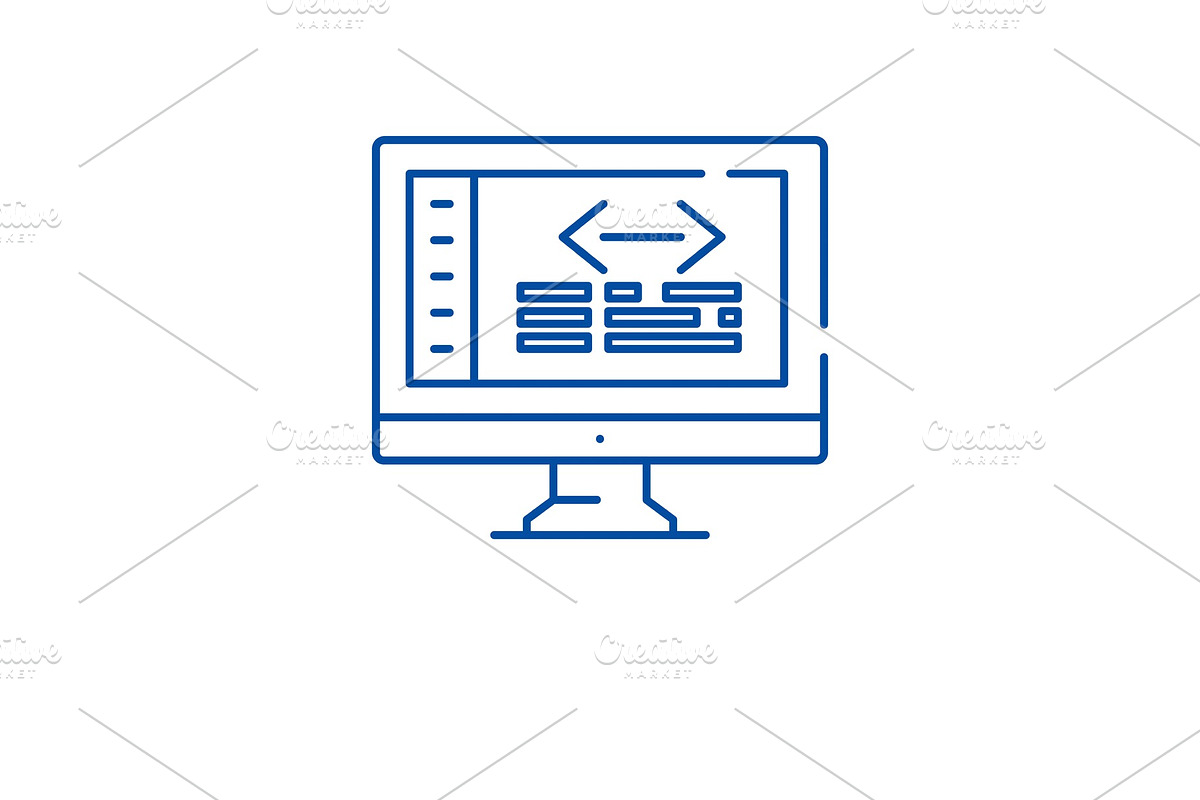 Web coding line icon concept. Web in Illustrations - product preview 8