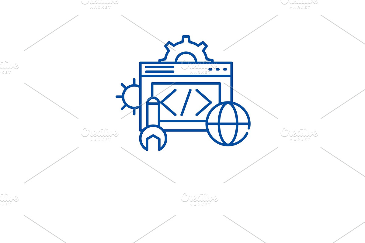 Web development line icon concept in Illustrations - product preview 8