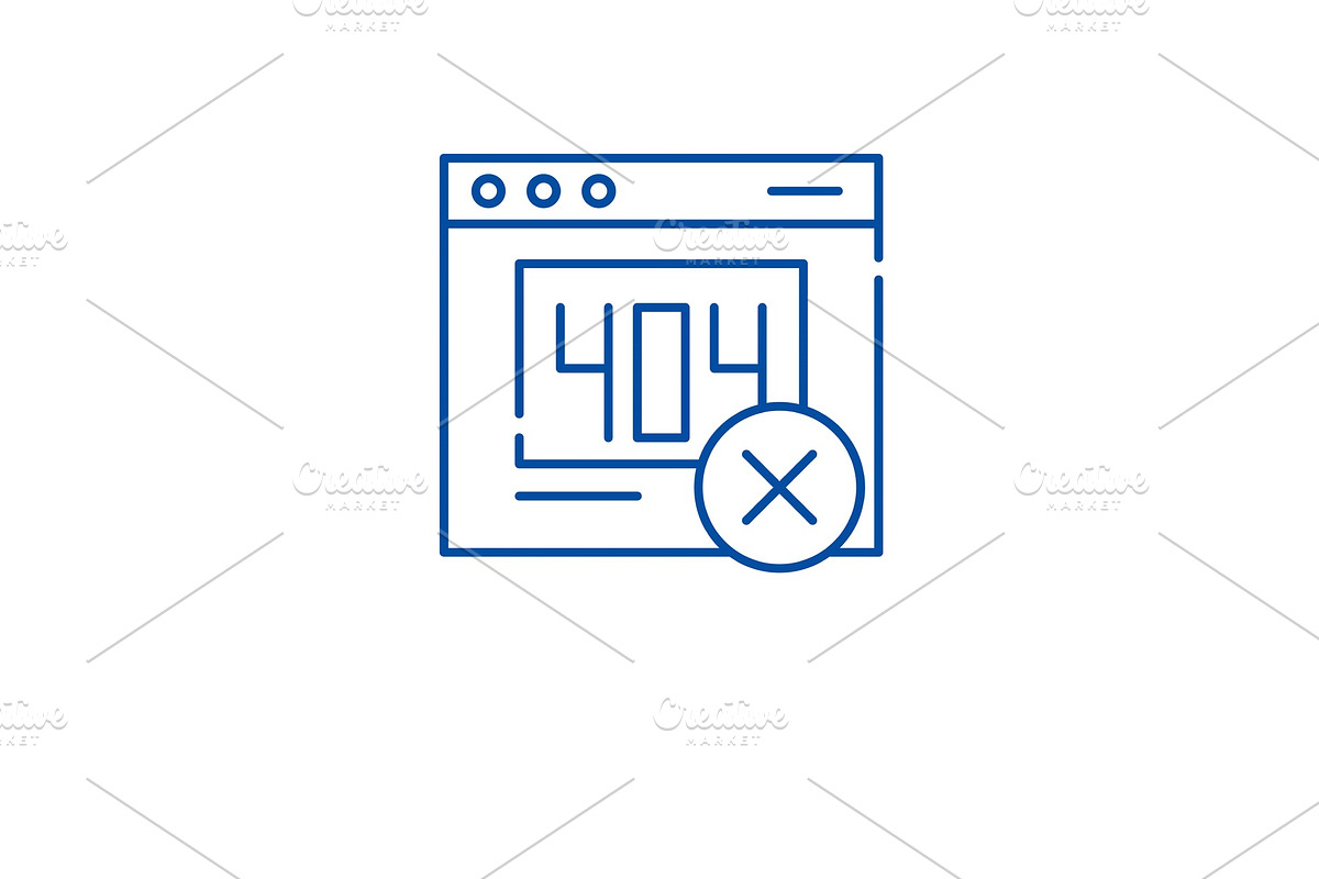 Website error line icon concept in Illustrations - product preview 8