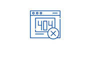 Website error line icon concept