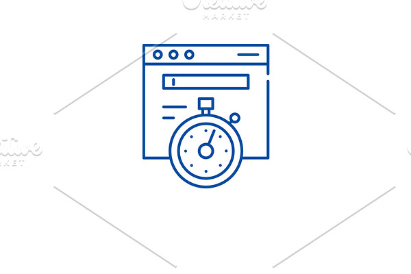 Website speed line icon concept