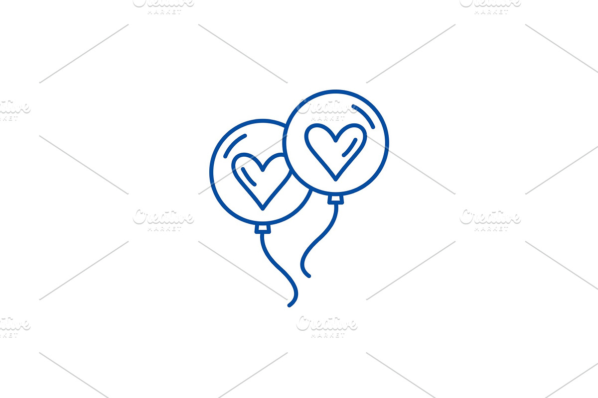 Wedding balls line icon concept in Illustrations - product preview 8