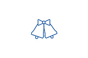 Wedding bells line icon concept