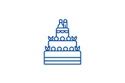 Wedding cake line icon concept