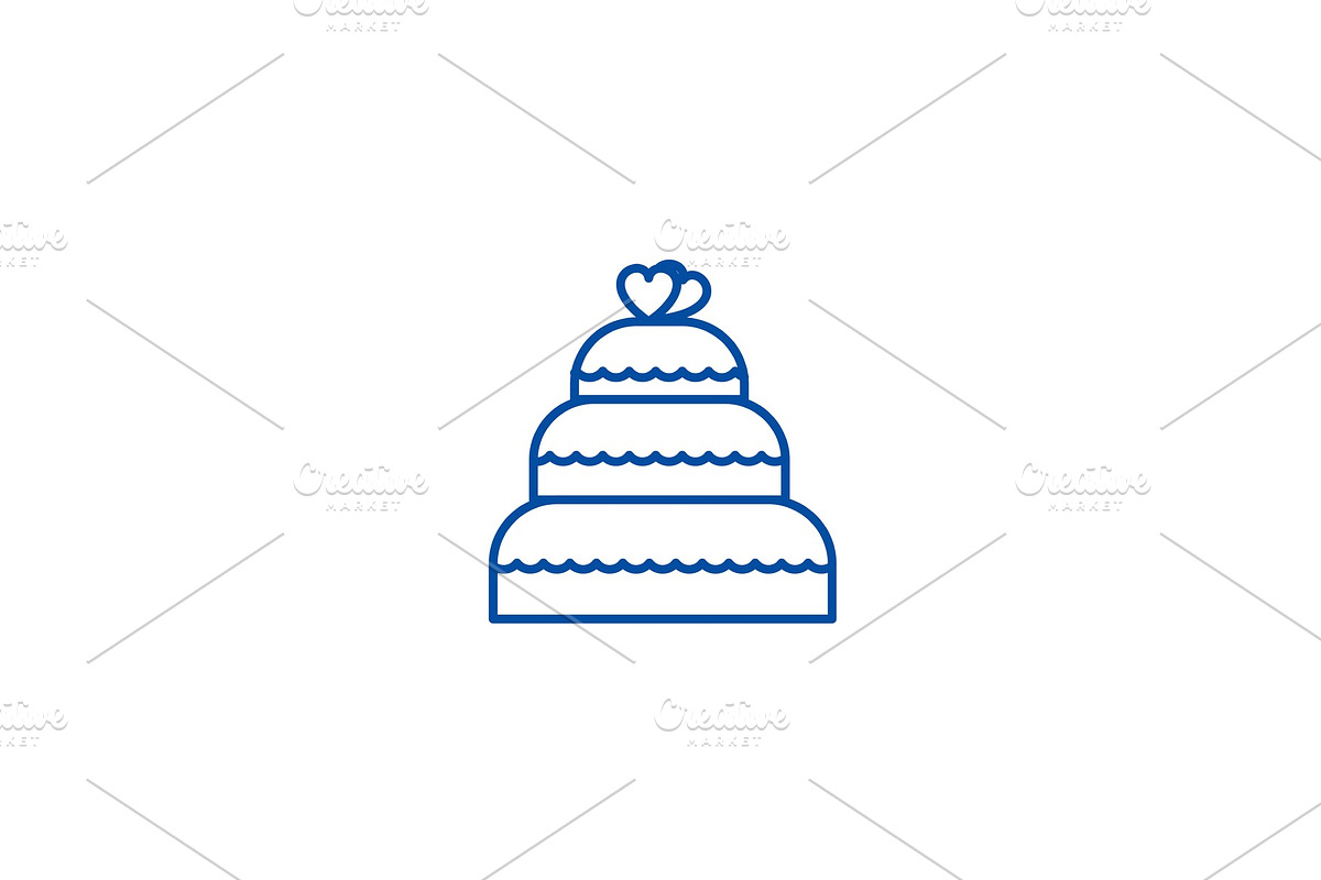 Wedding cake line icon concept in Illustrations - product preview 8