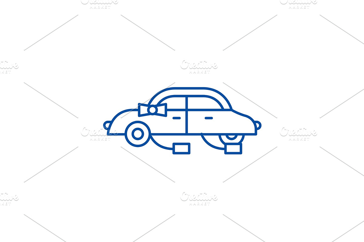 Wedding car line icon concept in Illustrations - product preview 8