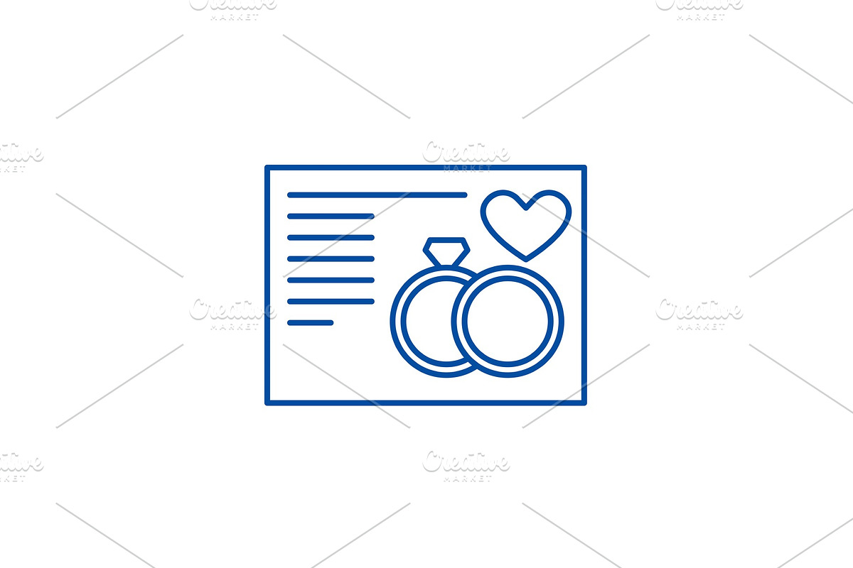 Wedding card line icon concept in Illustrations - product preview 8