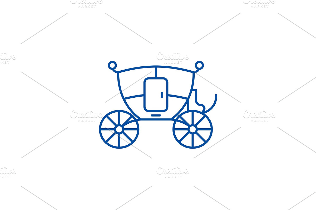 Wedding carriage line icon concept in Illustrations - product preview 8