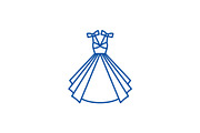 Wedding dress line icon concept