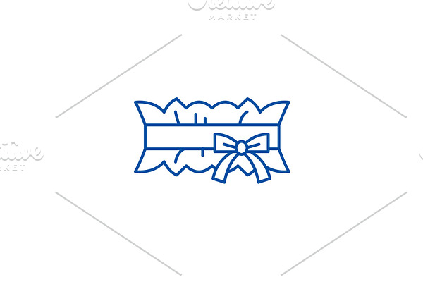 Wedding garter line icon concept