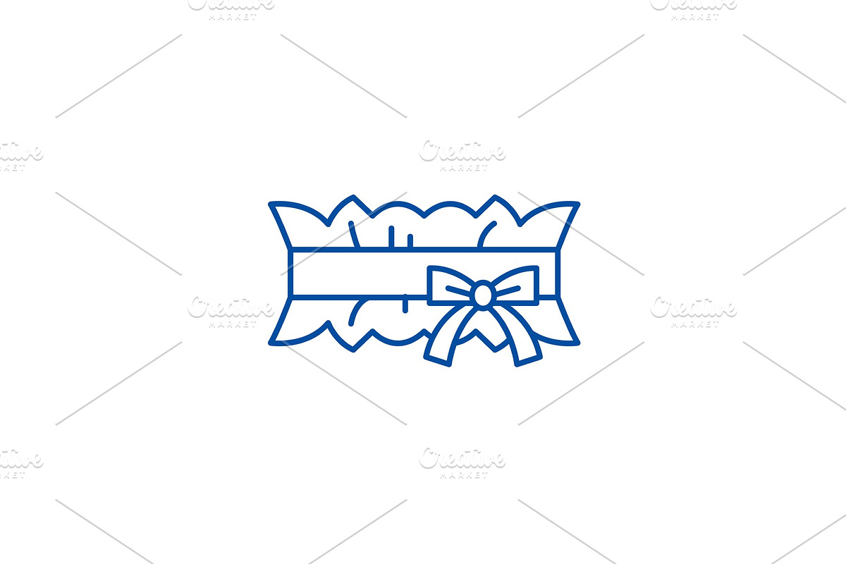 Wedding garter line icon concept in Illustrations - product preview 8