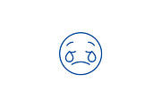 Weeping emoji emoji line icon