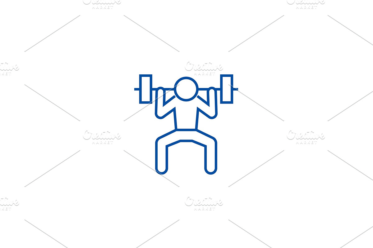 Weight lifting man line icon concept in Illustrations - product preview 8