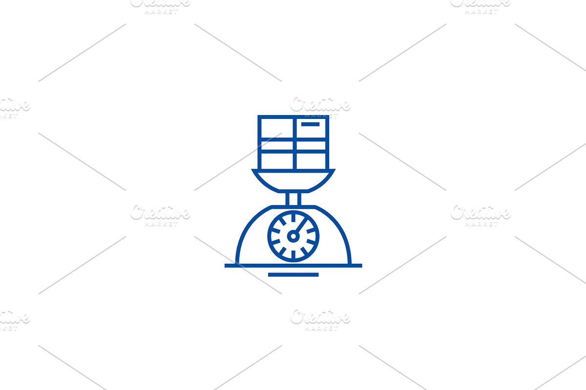 Weight scale line icon concept in Illustrations - product preview 8