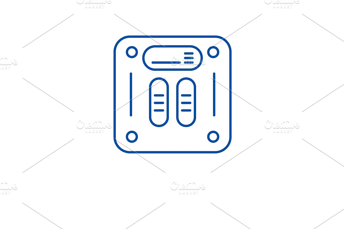 Weight scales line icon concept in Illustrations - product preview 8