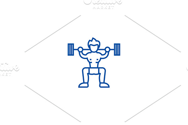 Weightlifter line icon concept