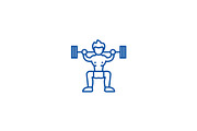 Weightlifter line icon concept