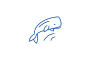 Whale line icon concept. Whale flat