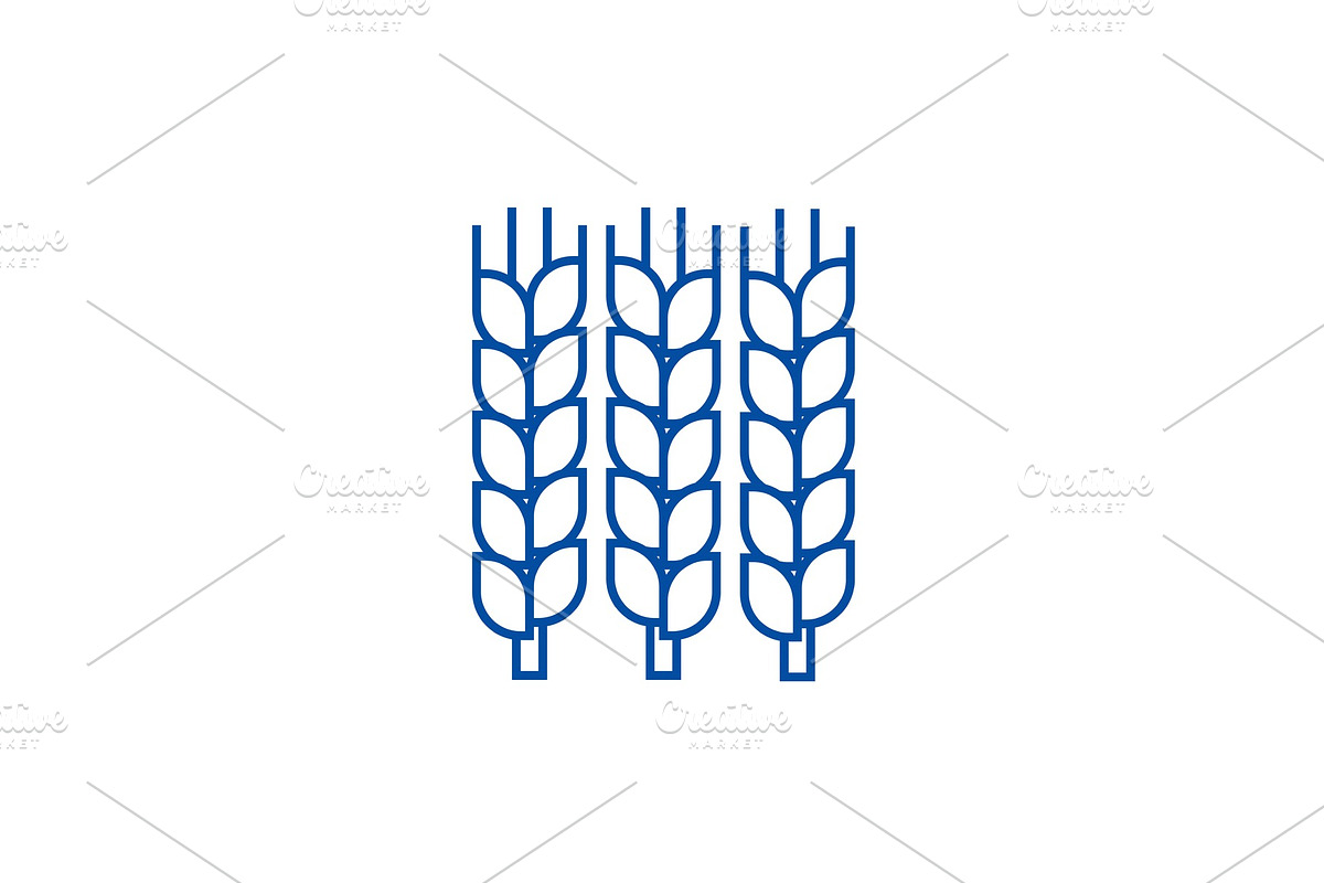 Wheat line icon concept. Wheat flat in Illustrations - product preview 8