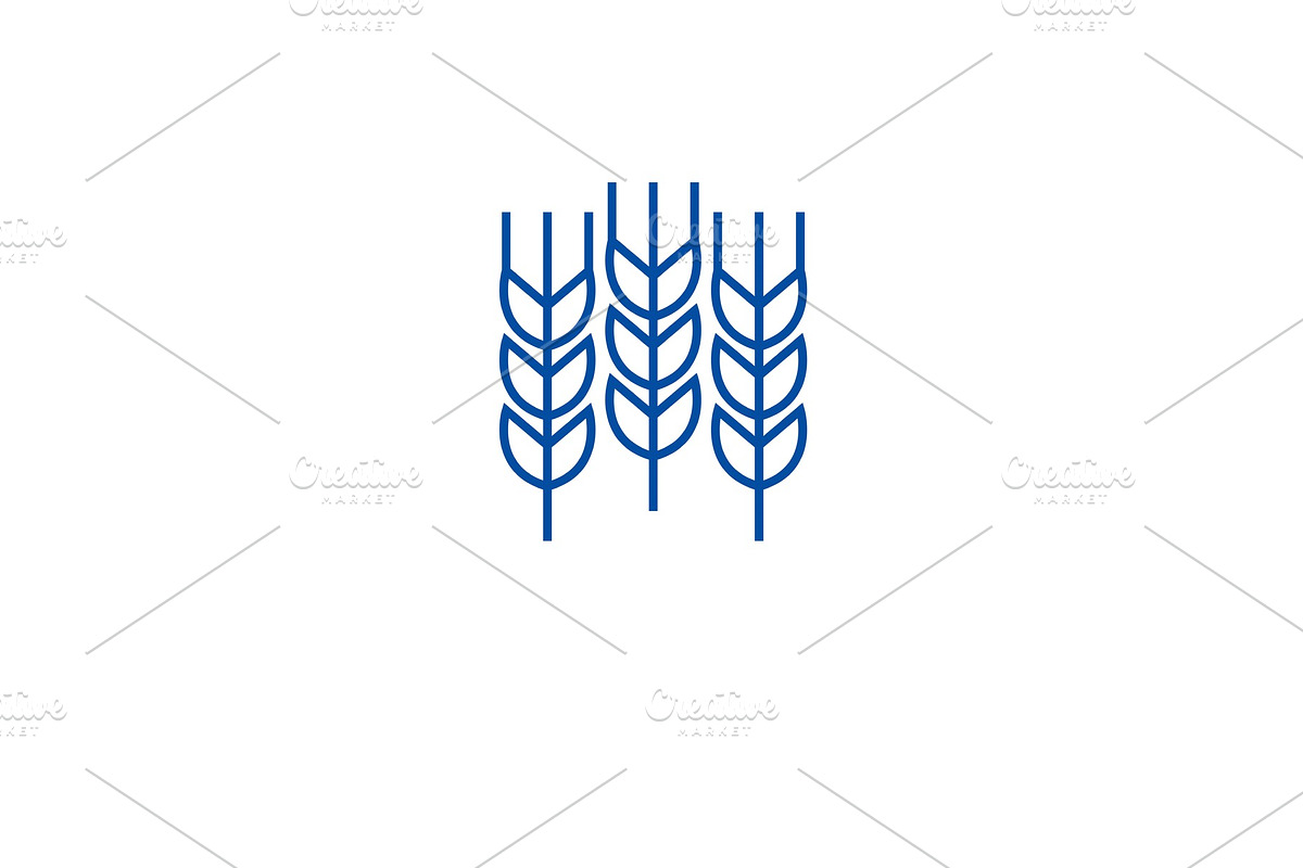 Wheat grains line icon concept in Illustrations - product preview 8